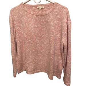 Jane and Delancey Pink Long Sleeved Marled Knit Top medium